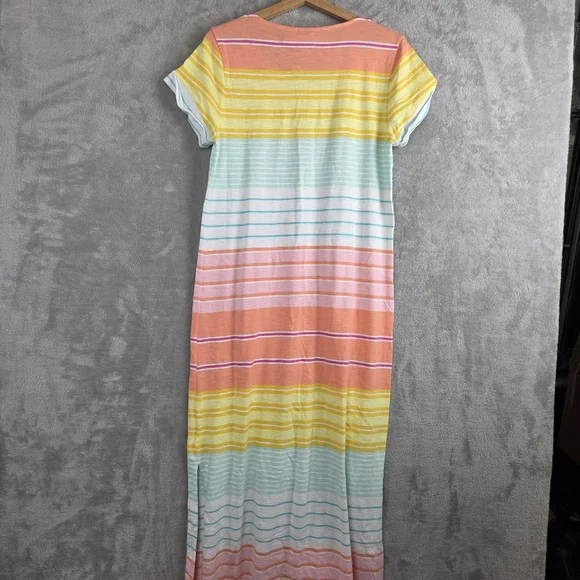 C&C California Pink and Yellow Sheath Dress Casual Short Sleeve - Picture 8 of 10